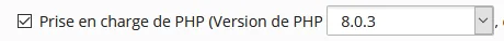 Auswahl der PHP-Version 8.0 in Plesk Obsidian