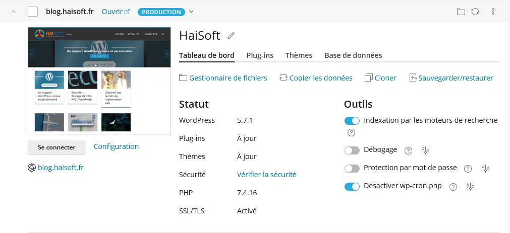 Beispiel: WordPress Toolkit 5.3